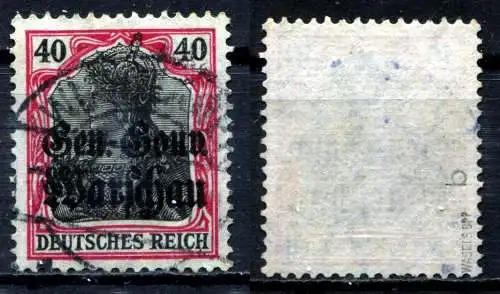 Bes. 1. Wk. Polen 1916 Nr 15b Zentraler Rund / Vollstempel