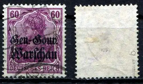 Bes. 1. Wk. Polen 1916 Nr 16b Zentraler Rund / Vollstempel