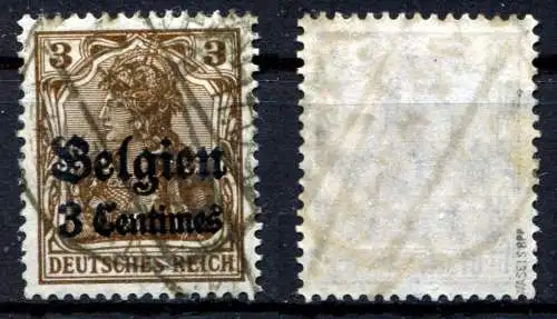 Bes. 1. Wk. Belgien 1914 Nr 1 Zentraler Rund / Vollstempel