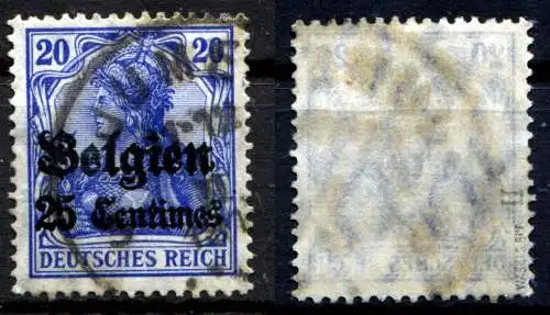 Bes. 1. Wk. Belgien 1914 Nr 4II Zentraler Rund / Vollstempel