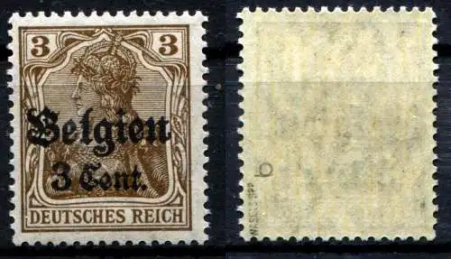 Bes. 1. Wk. Belgien 1916 Nr 11b Postfrisch / **
