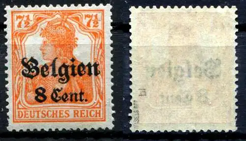Bes. 1. Wk. Belgien 1916 Nr 13bI Postfrisch / **