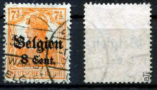 Bes. 1. Wk. Belgien 1916 Nr 13aII Zentraler Rund / Vollstempel