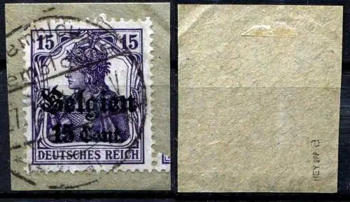 Bes. 1. Wk. Belgien 1916 Nr 16a Briefstück