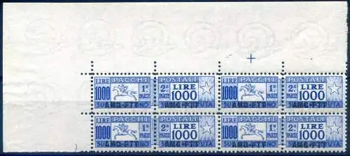 Zone A. Postpakete 1000 Lire 1954.