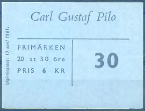 Kunst. Carl Gustaf Pilo 1961. Heft.