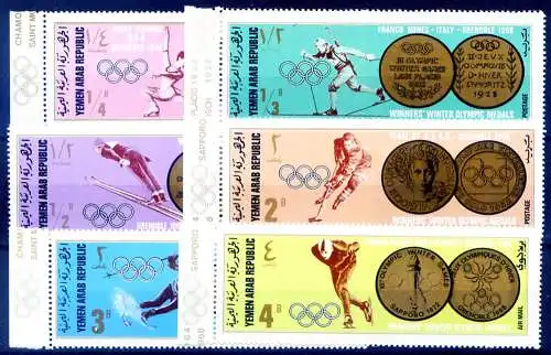 YAR. Sport. Olympische Spiele 1968 in Grenoble. Medaillen ausgezeichnet.