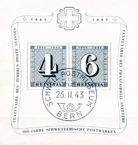 100 Jahre Briefmarke 1943.