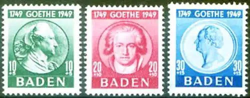 Belegungsgebiete: Baden. J.W. von Goethe 1949.
