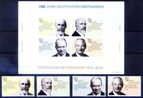 100 Jahre Briefmarken des Fürstentums 2012.