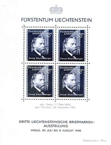Josef Rheinberger 1938. Bescheidene Qualität.