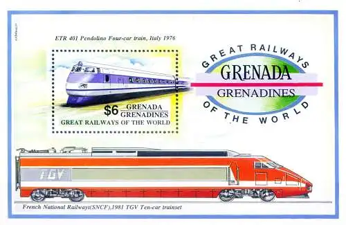 Grenadinen. Züge 1992.