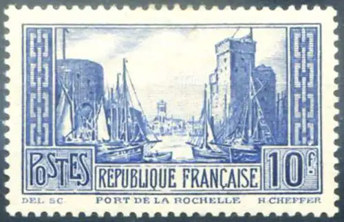 Hafen von La Rochelle 1929. Leichte Zunge.