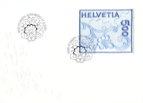 Stickerei aus St. Gallen 2000. FDC.
