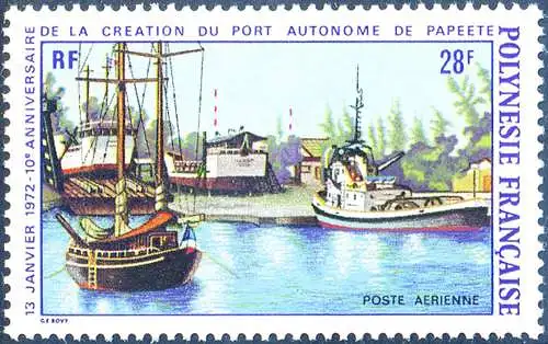 Hafen von Papeete 1972.