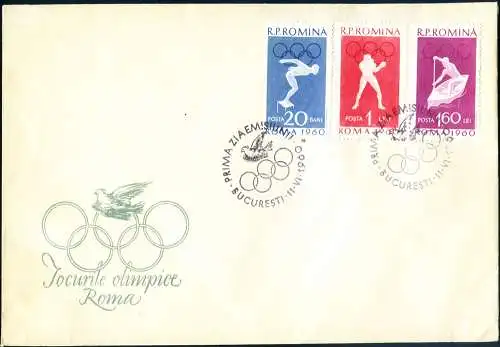 Sport. Olympische Spiele in Rom 1960. 2 FDC.