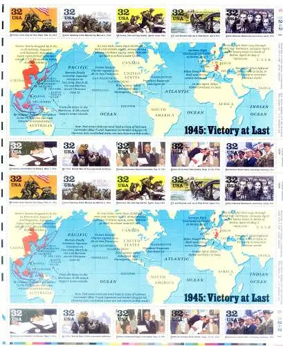 Zweiter Weltkrieg 1995. 1945. Doppelblatt.