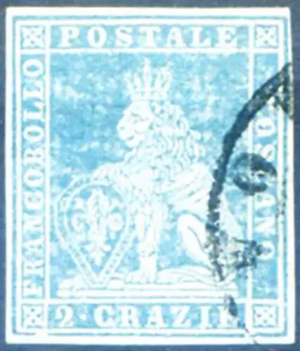 Toskana. März 2 cr. 1851-1852. Gebraucht.