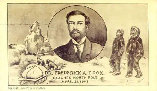 Versand F.A. Cook am Nordpol 1909.