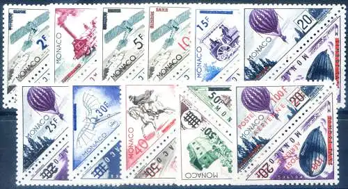 1956 überdruckte Schilder für Post und Luftpost.