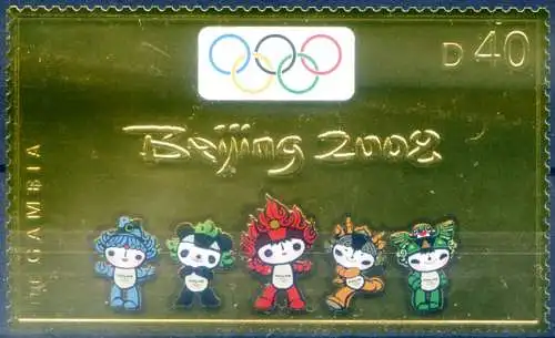 Sport. Olympische Spiele 2008 in Peking. Goldmarke.