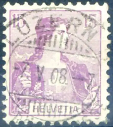 Helvetia 1907. Gebraucht.