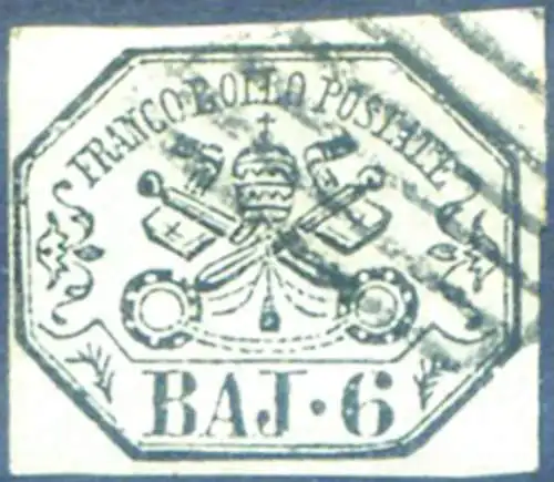 Kirchenstaat. Wappen 6 b. 1852. Gebraucht.