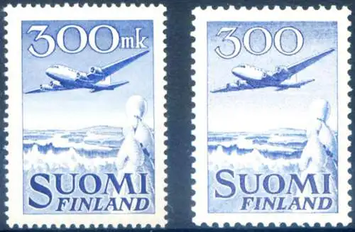 Flugzeug auf Schnee 1950-1958.