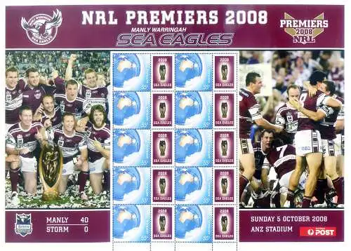 Sport. Rugby NRL Premieren 2008 - Sea Eagles.