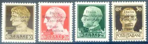 Atlantikbasis. 4 Bodoni-Werte - 5 Zeilen 1943.