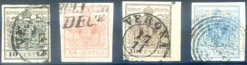 Lombardei Venetien. Wappen, Maschinenpapier 1854-1857. Komplette Serie. Gebraucht.
