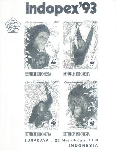 Indopex '93. WWF. Druck in schwarz auf Beilage.
