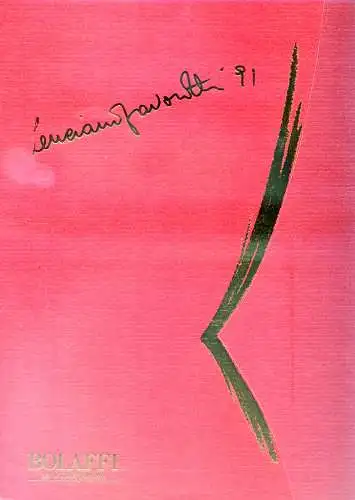 Luciano Pavarotti 1991. Ordner mit signiertem Bogen.