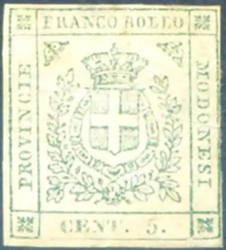 Modena. Provisorische Regierung. Wappen von Savoyen 5 c. 1859. Ohne Gummi.