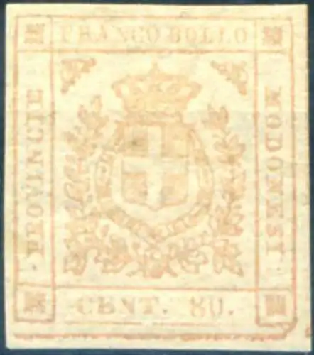 Modena. Provisorische Regierung. Savoyer Wappen 80 c. 1859. Zungenhaft.