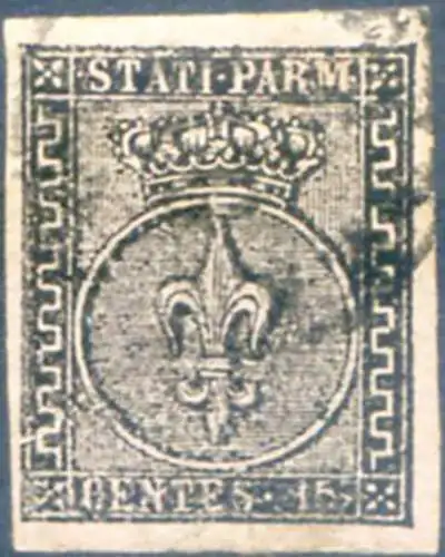 Parma. Lilie 15 c. 1852. Gebraucht.