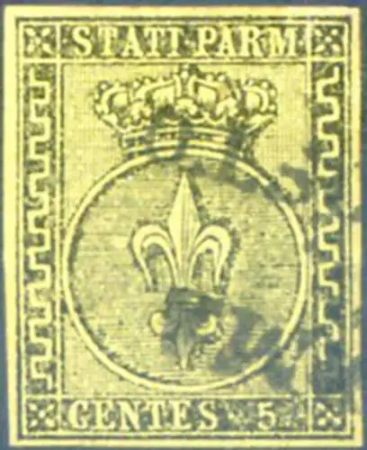 Parma. Lilie 5 c. 1852. Gebraucht.
