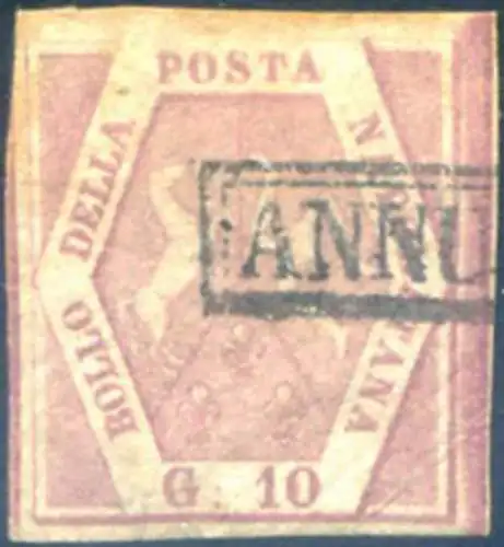 Neapel. Wappen 10 gr. Die Tafeln 1858. Gebraucht.