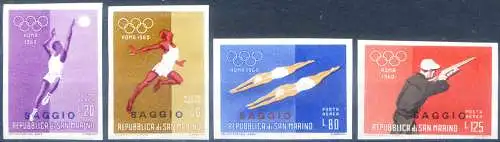 San Marino. Sport. Olympische Spiele 1960 in Rom. Luftpost Überdruck weise.