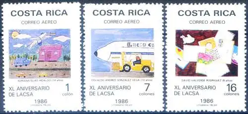 Fluggesellschaft LACSA 1986.