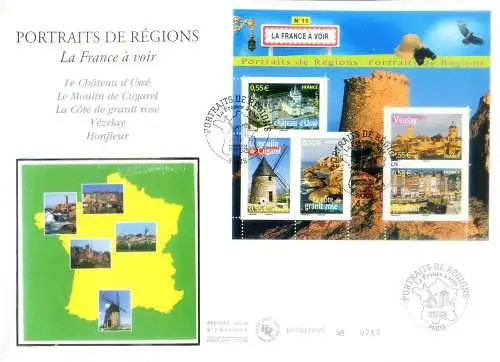 Regionen Frankreichs 2008. 2 FDC.