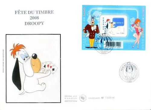 Frankreich. Comics 2008. Droopy. FDC.