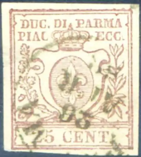 Parma. Lilie 25 c. 1857-1859. Gebraucht.