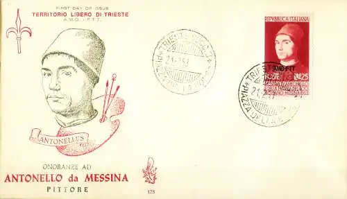 Zone A. Antonella da Messina. FDC 1953.