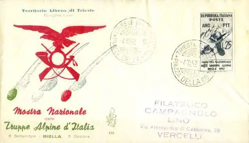 Zone A. Alpentruppe FDC 1952.