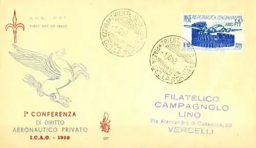 Zone A. Luftfahrtrecht FDC 1952.