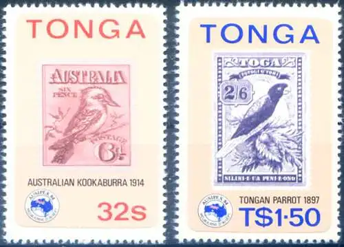 Briefmarke auf Briefmarke 1984.