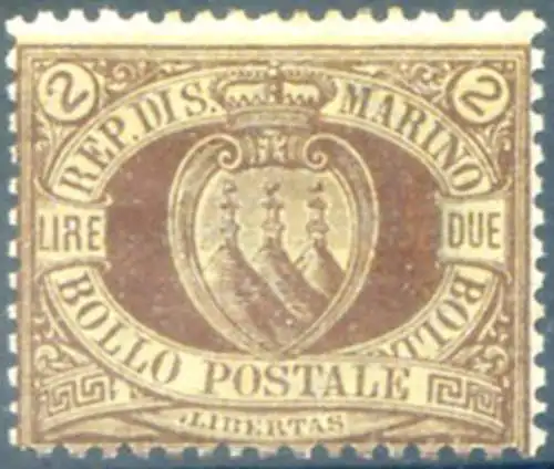 Wappen 2 Lire 1894. Zungenhaft.