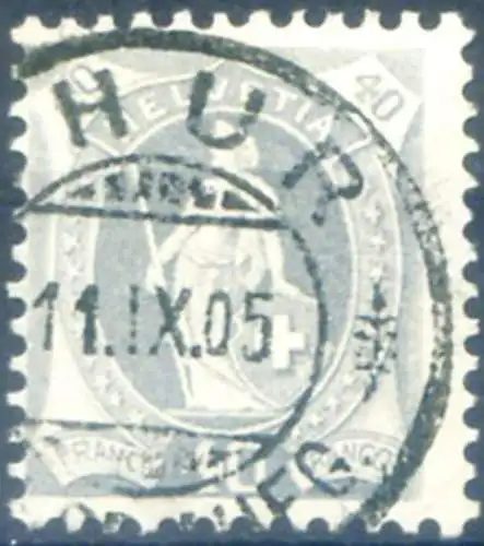 Helvetia steht 40 rp. dunkelgrau 1904.
