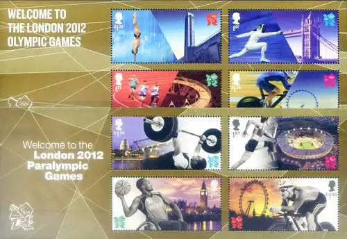 Sport. Olympische und Paralympische Spiele 2012 in London. 2 Blatt.